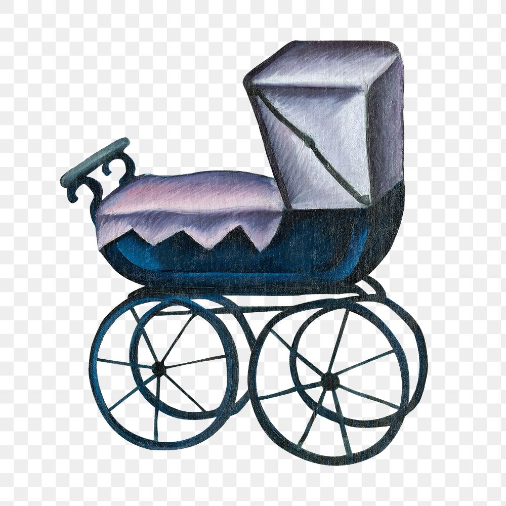 Vintage baby stroller png illustration by Gejza Schiller, transparent background. Remixed by rawpixel.