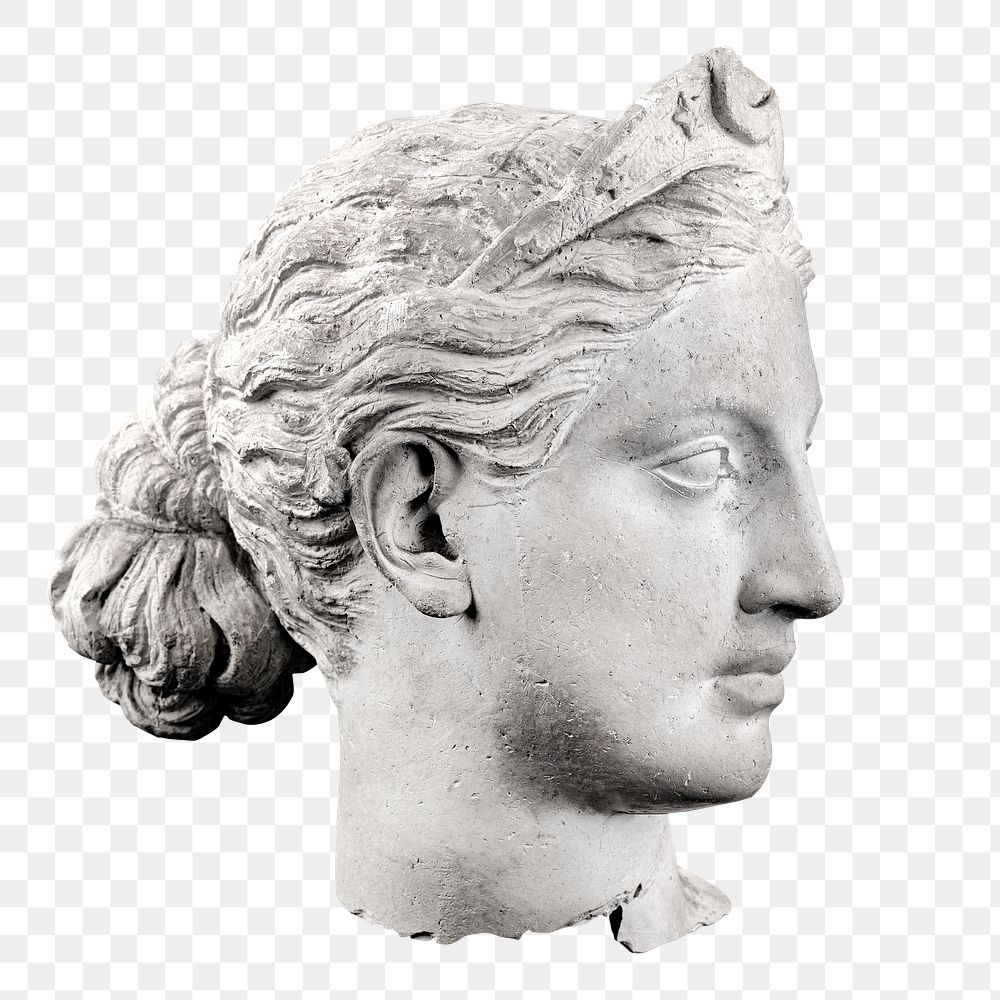 Diana statue head png transparent background. Remixed by rawpixel.