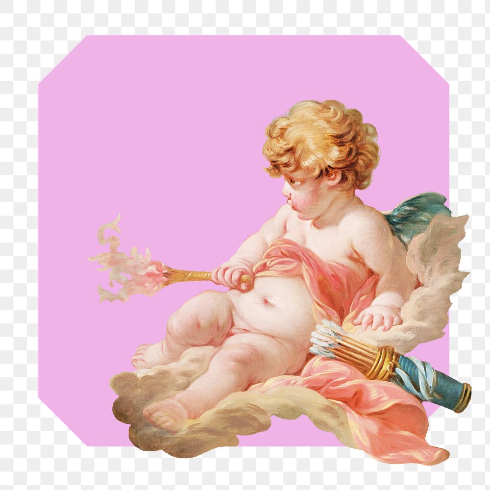 Cute cupid png Valentine's sticker, transparent background. Remixed by rawpixel.