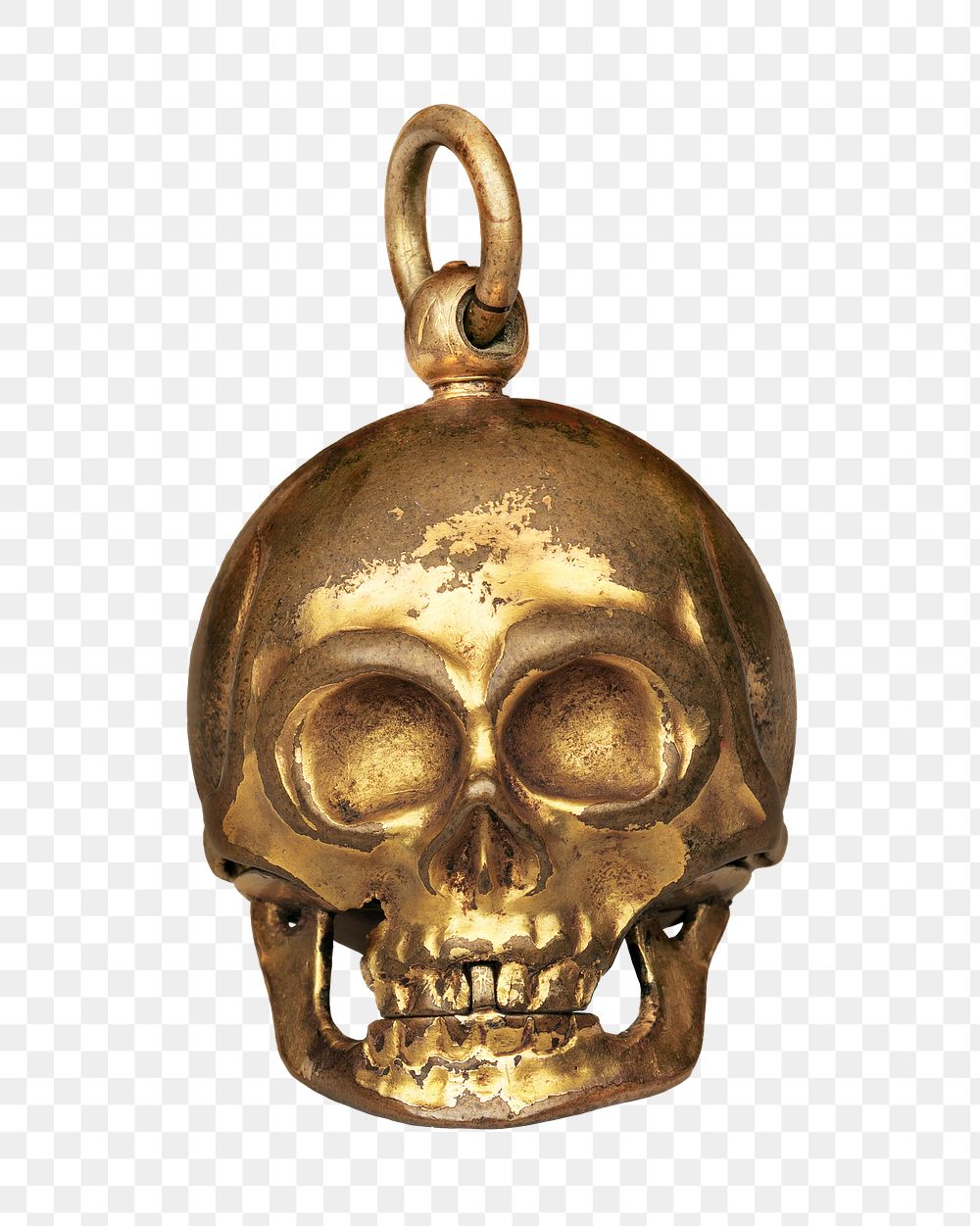 Gold skull png, vintage object illustration on transparent background. Remixed by rawpixel.