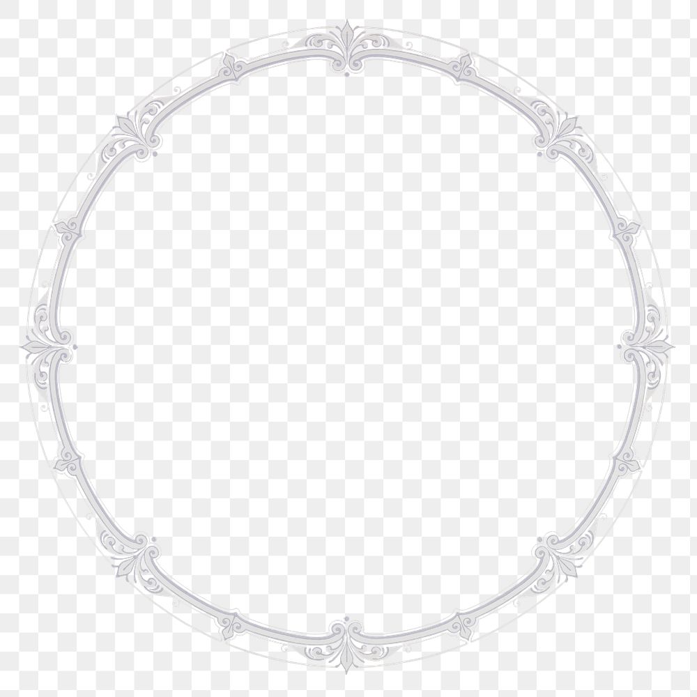 Gray ornate frame png, transparent background. Remixed by rawpixel.