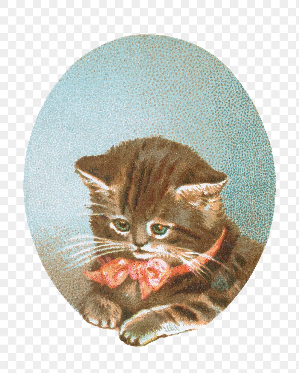 Cute little kitten png, vintage cat illustration, transparent background. Remixed by rawpixel.