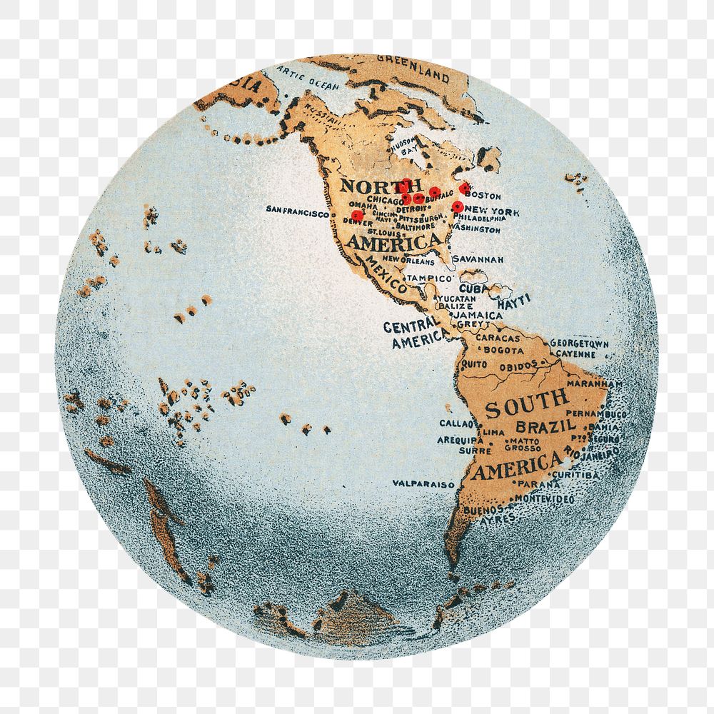 Vintage globe ball png geography, transparent background. Remixed by rawpixel. 