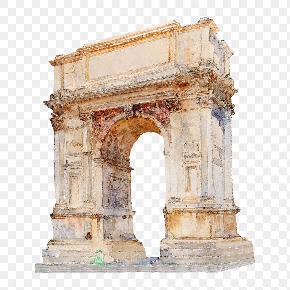 Arch of Titus png Rome's architecture, transparent background. Remixed by rawpixel. 