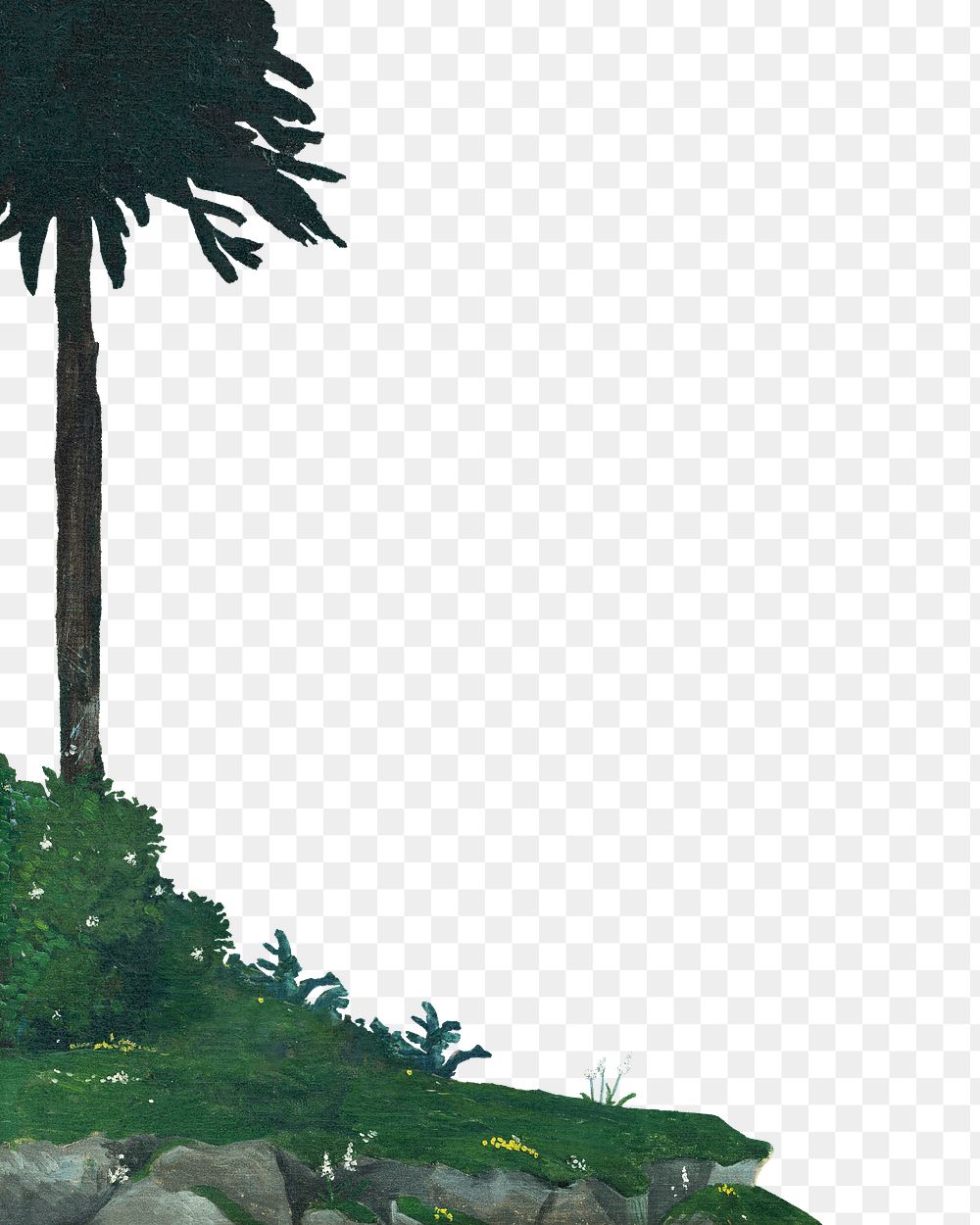 Vintage tree border png tropical, transparent background. Remixed by rawpixel. 