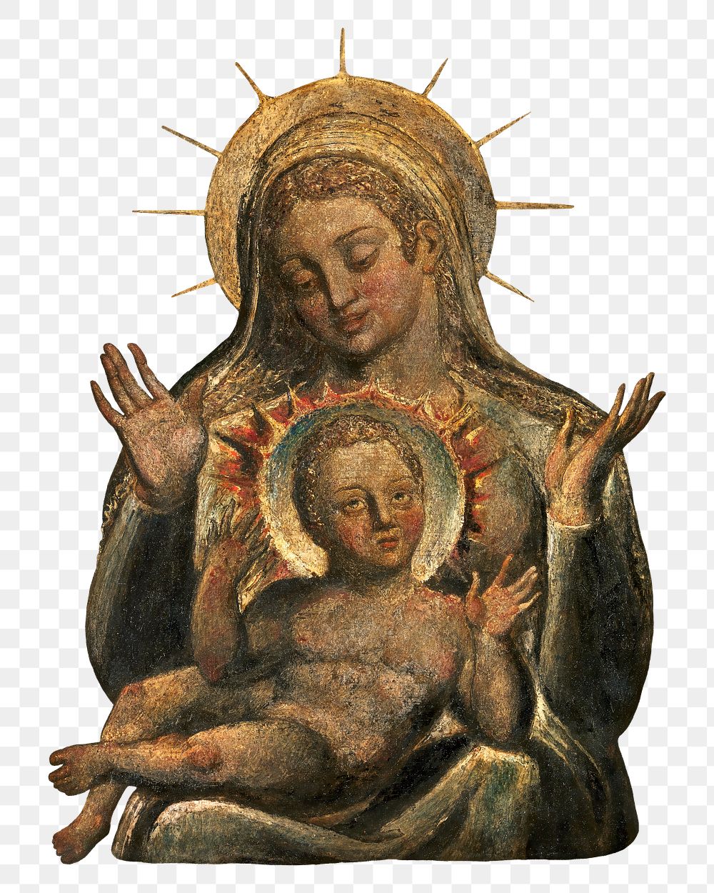 PNG Virgin and Child, transparent background. Remixed by rawpixel. 