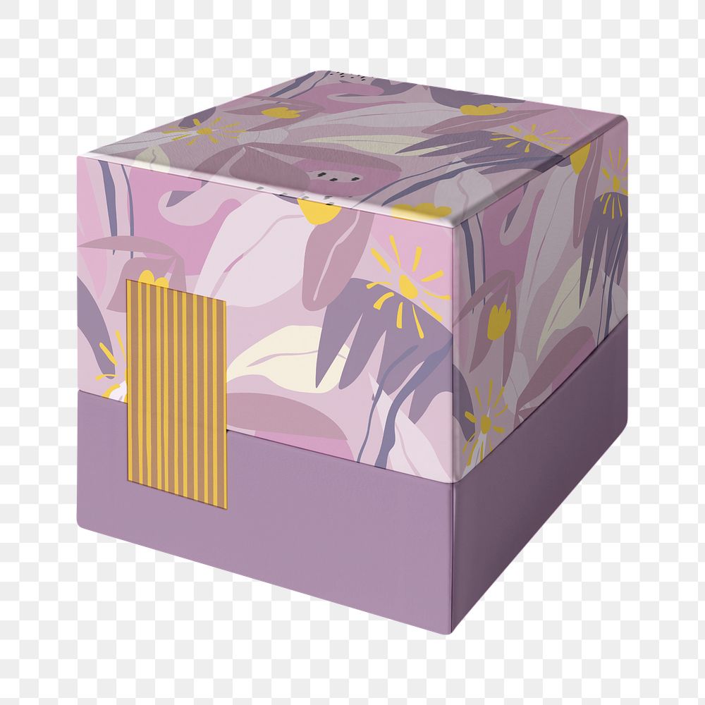 Purple box png product packaging, transparent background