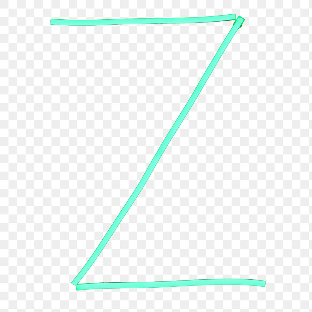 PNG Z alphabet letter, green neon lights transparent background