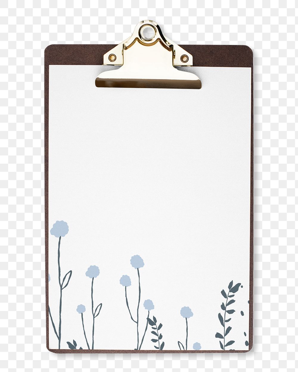 Clipboard png floral paper, transparent background