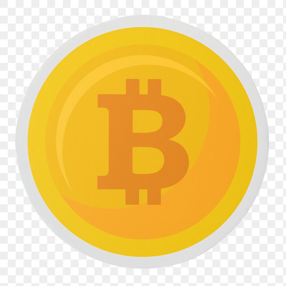 PNG Golden bitcoin cryptocurrency icon  sticker transparent background