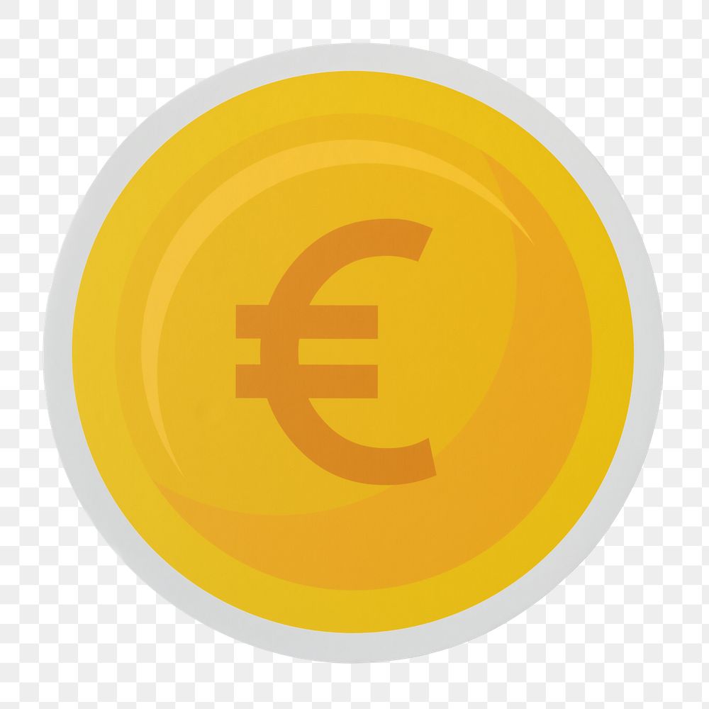 PNG Euro coin icon sticker transparent background