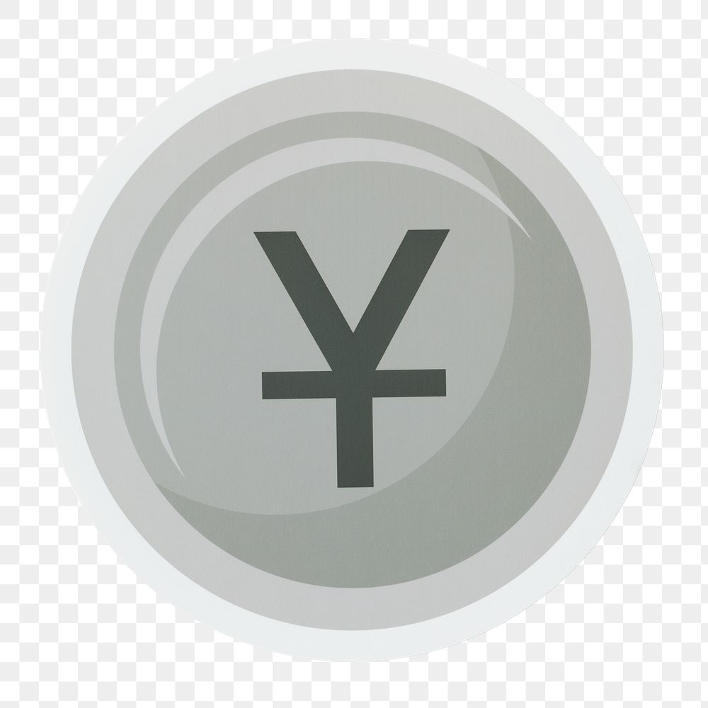 PNG Japanese yen coin sticker transparent background