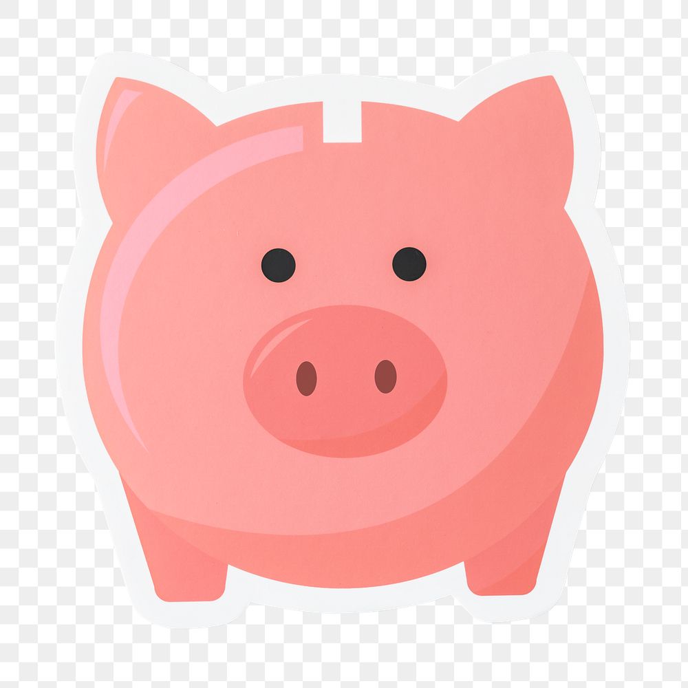 PNG piggy bank icon sticker transparent background