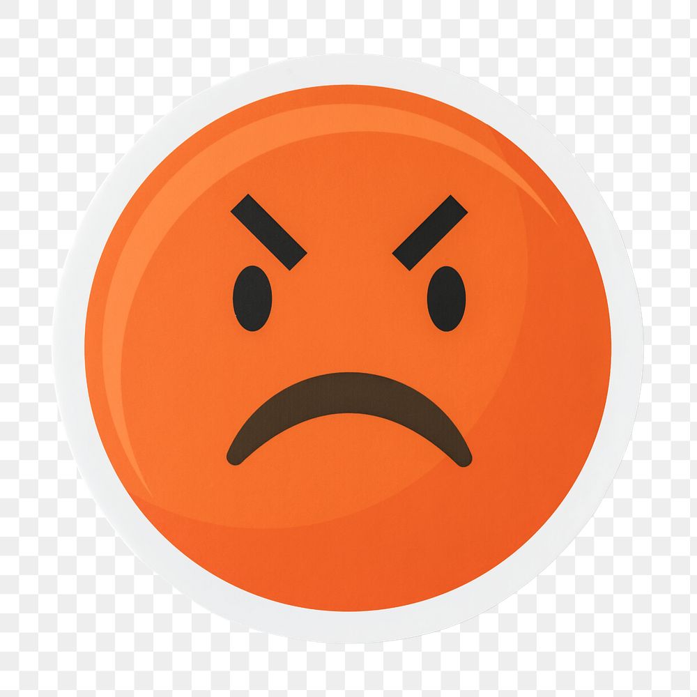 PNG angry face emoticon sticker transparent background