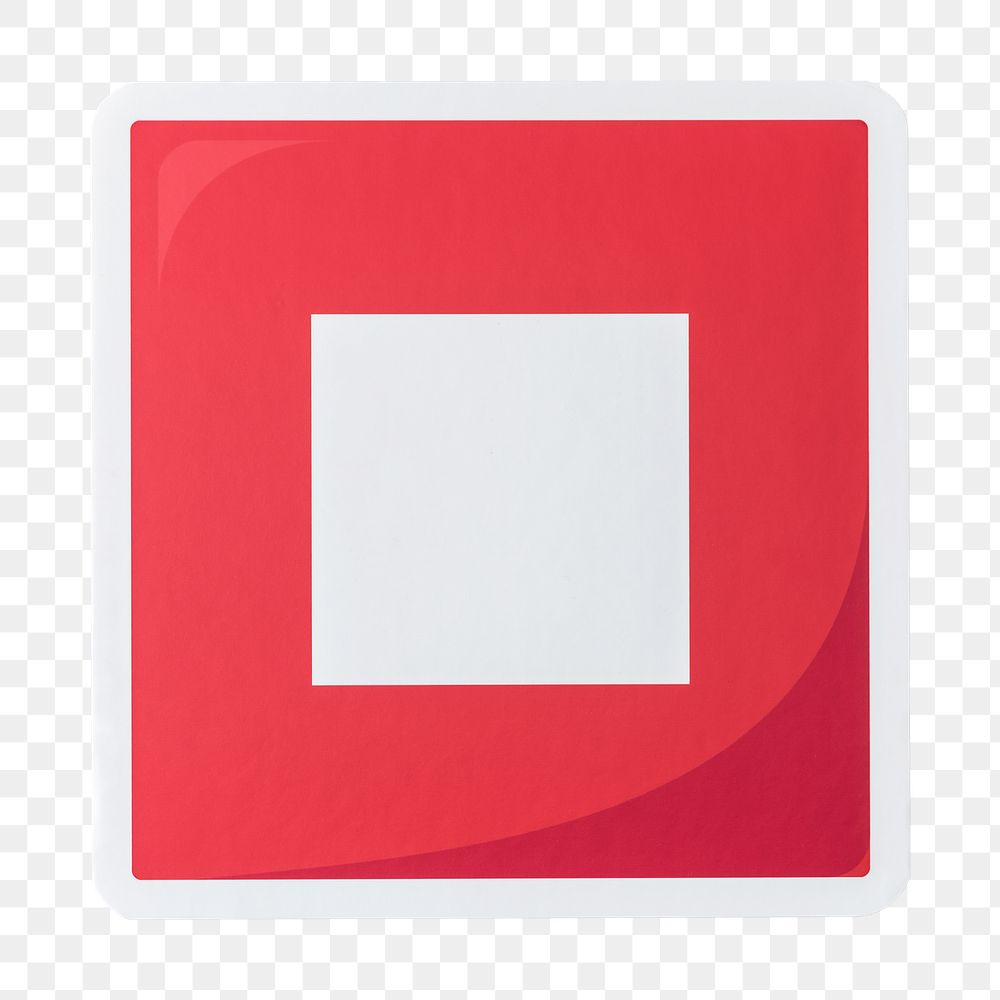 PNG Red stop button  icon sticker transparent background