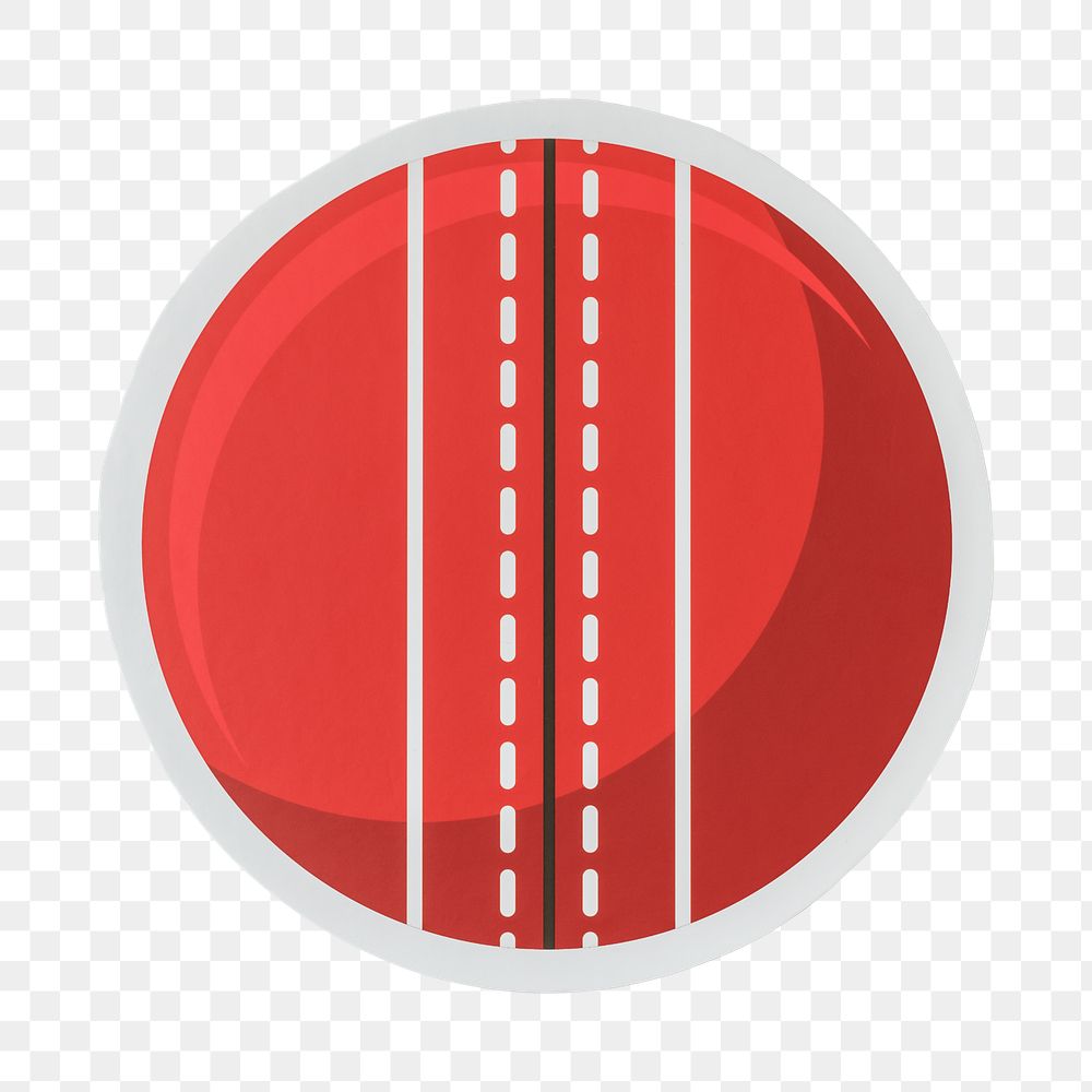 PNG red cricket ball icon sticker transparent background