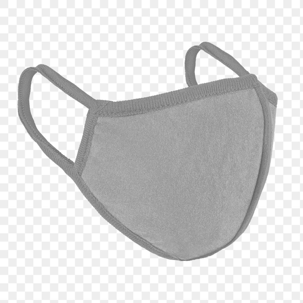 Gray face mask png new normal, transparent background