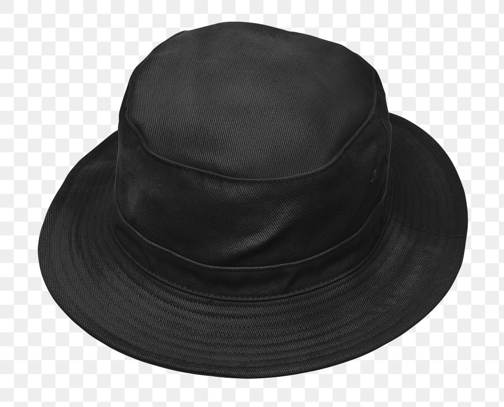 Black bucket hat  png transparent background