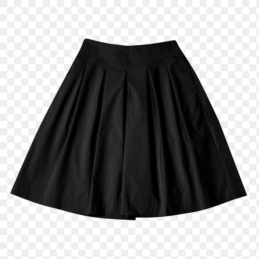 Black flared skirt png fashion, transparent background