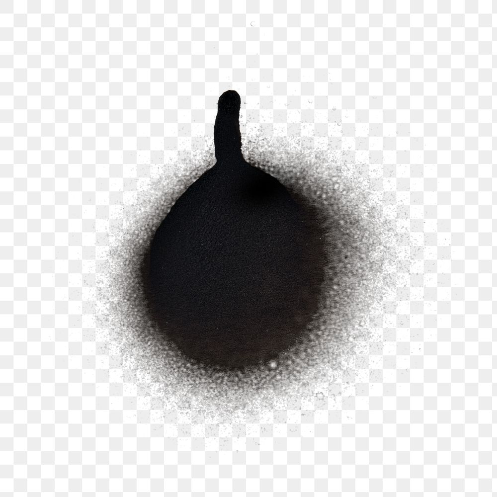 Black ink splatter png collage element, transparent background