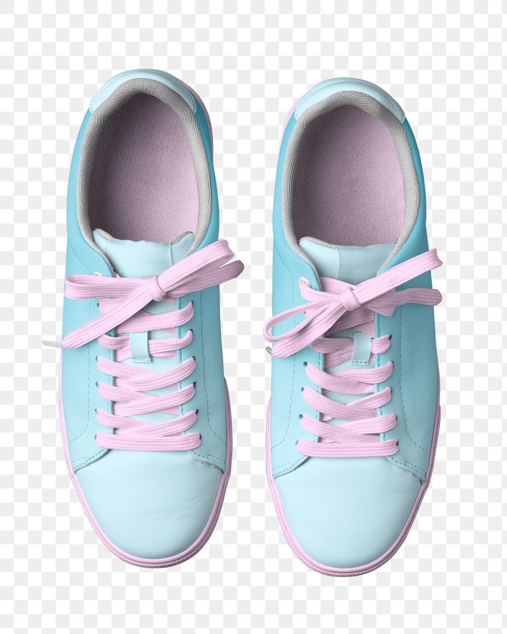 Pastel sneakers png pink shoelaces, transparent background