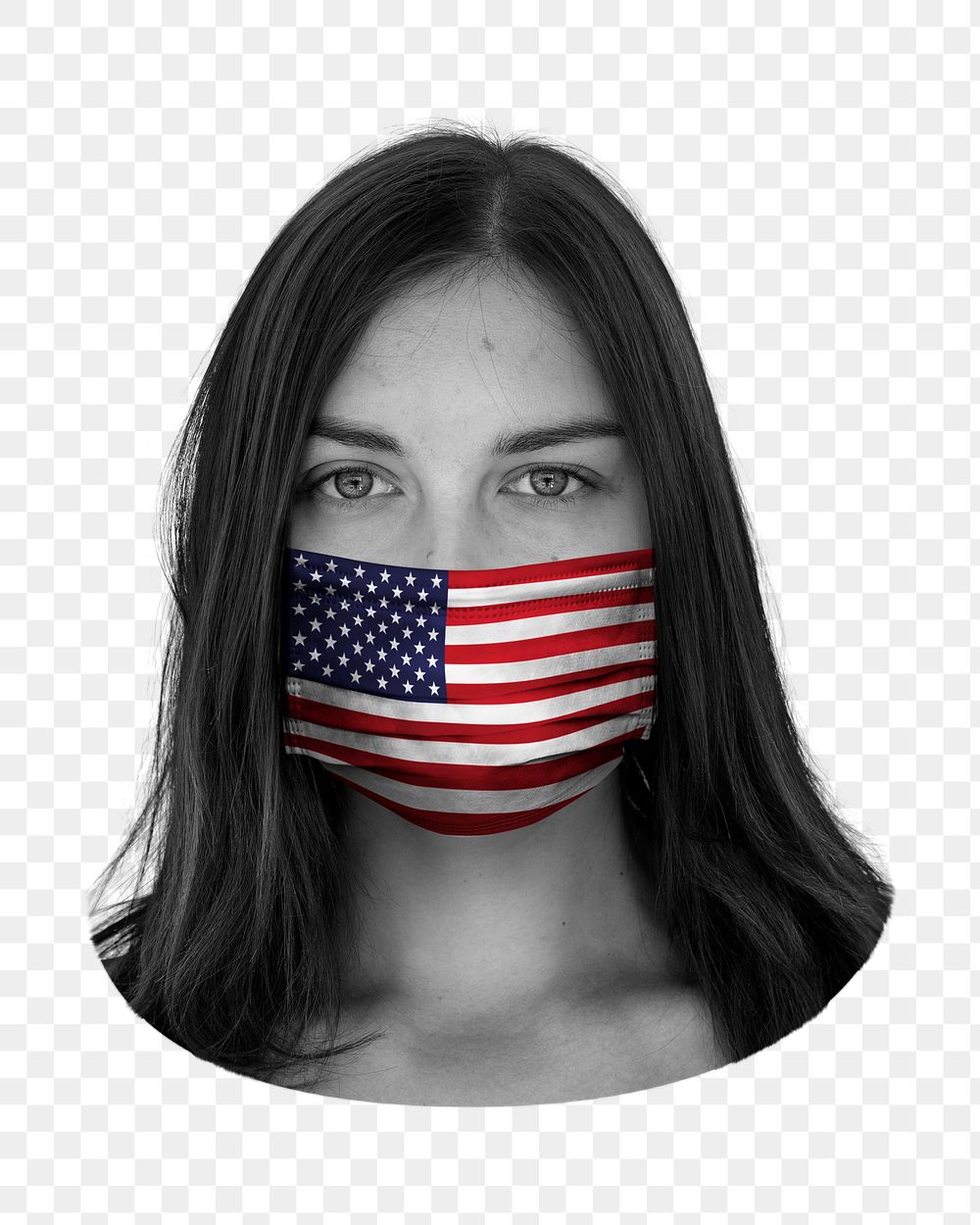 US flag png face mask, transparent background