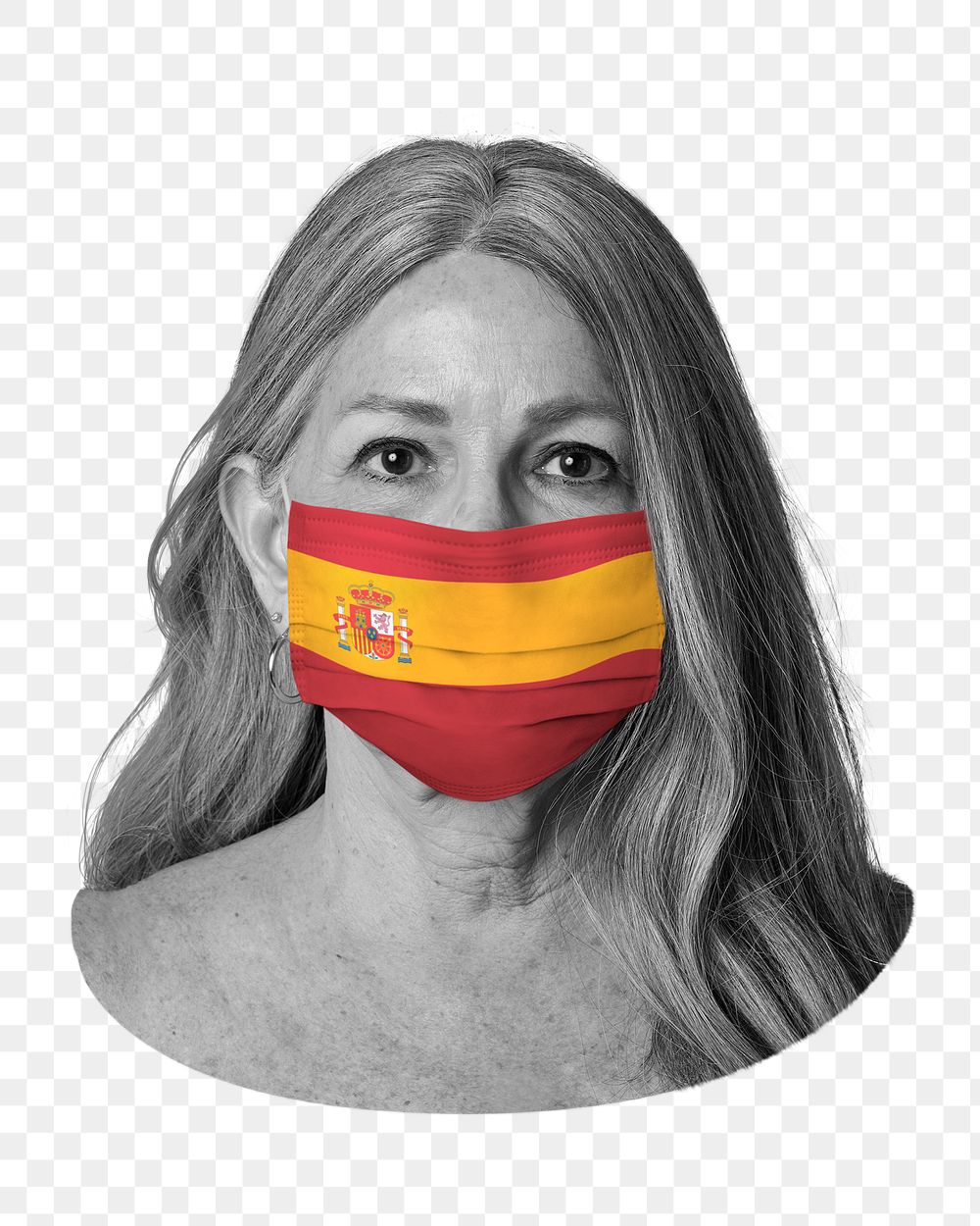 Spanish flag png face mask, transparent background