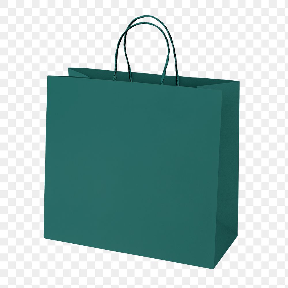 Png green paper bag transparent background