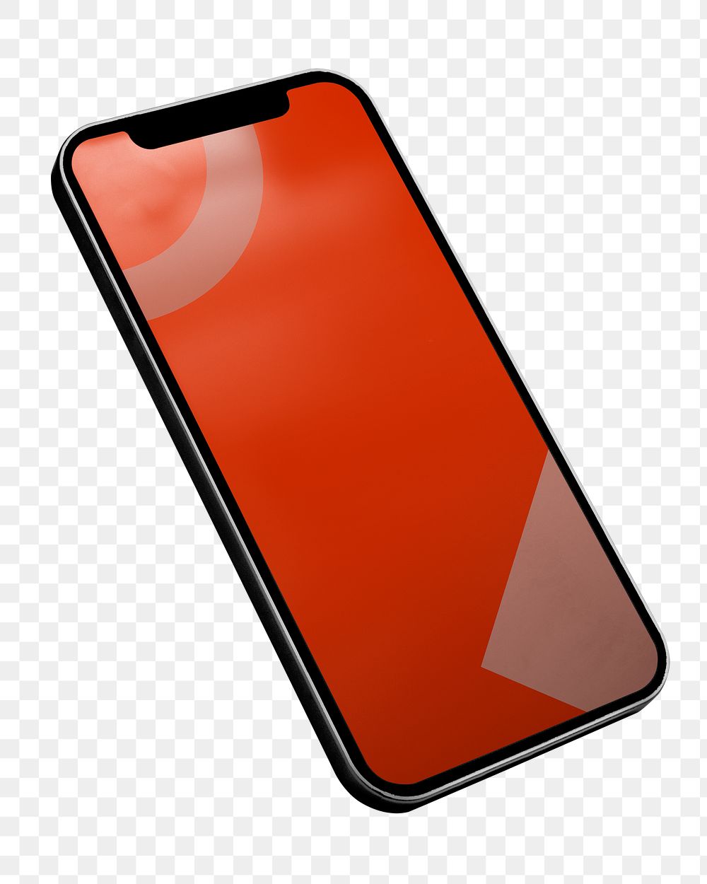 Mobile phone screen png, red abstract wallpaper, transparent background