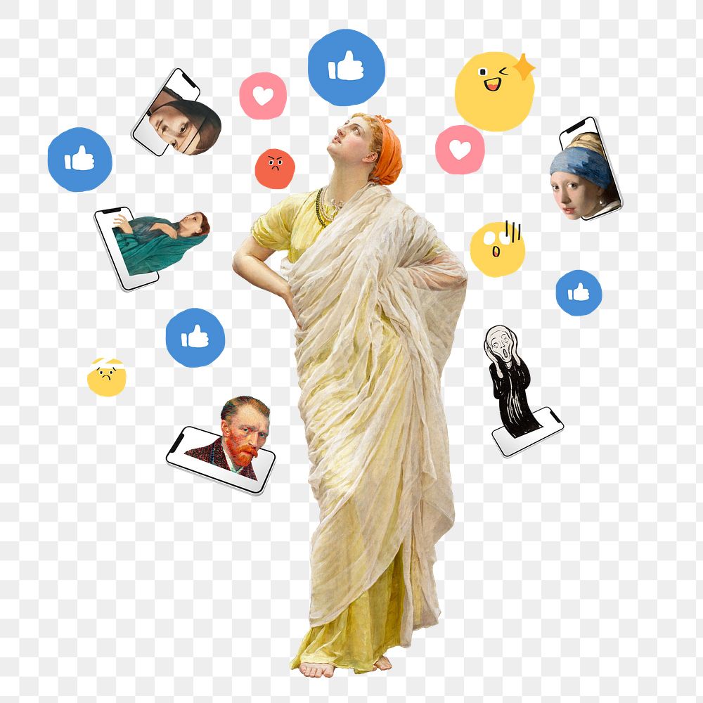 Social media savvy png sticker, mixed media transparent background. Remixed by rawpixel.