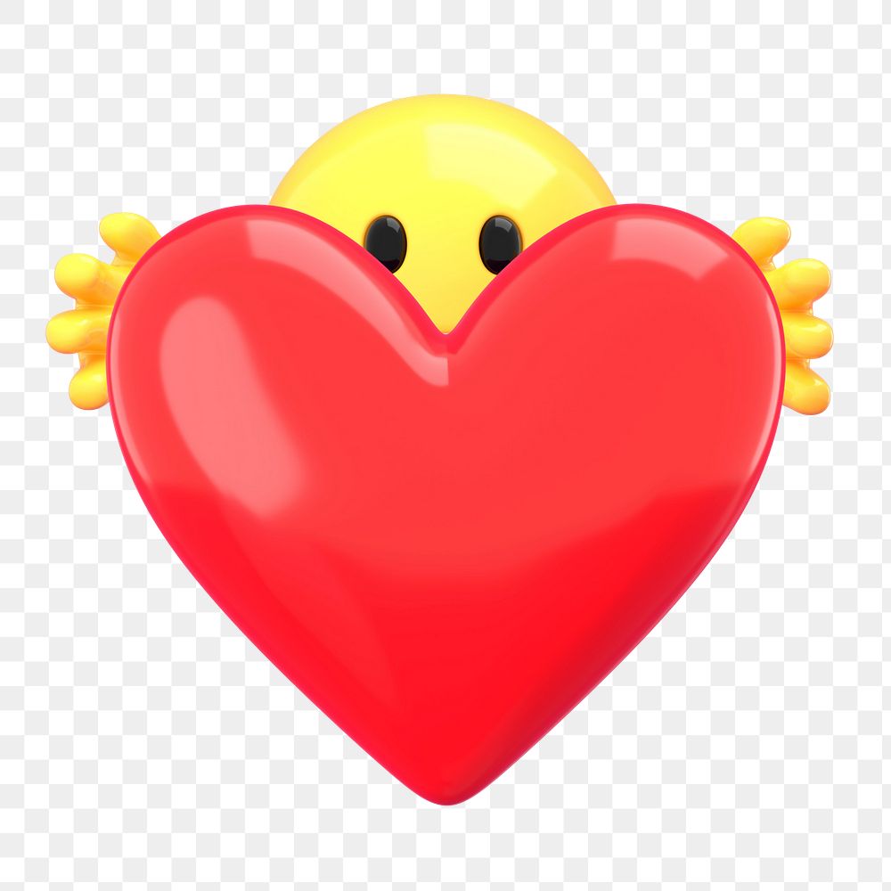 Love emoji png sticker, 3D illustration transparent background