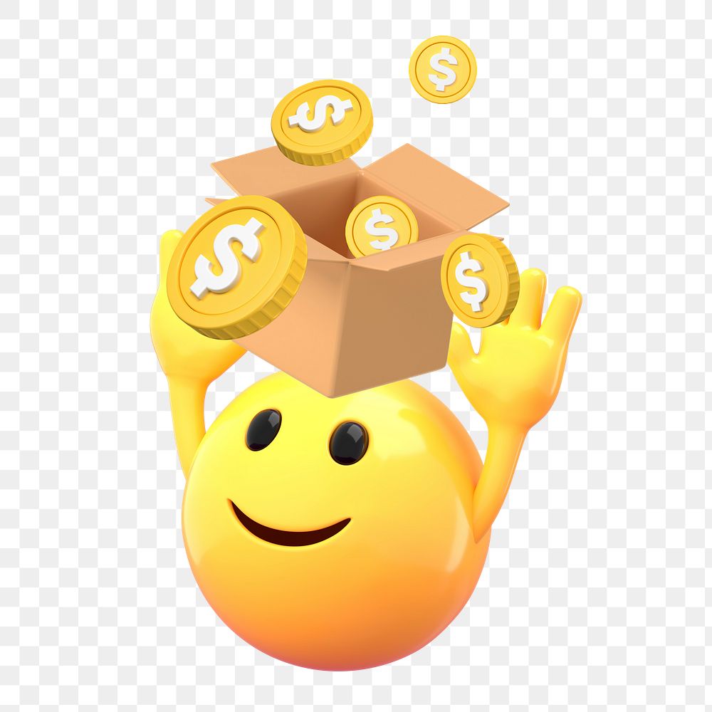 Income emoji png sticker, 3D illustration transparent background