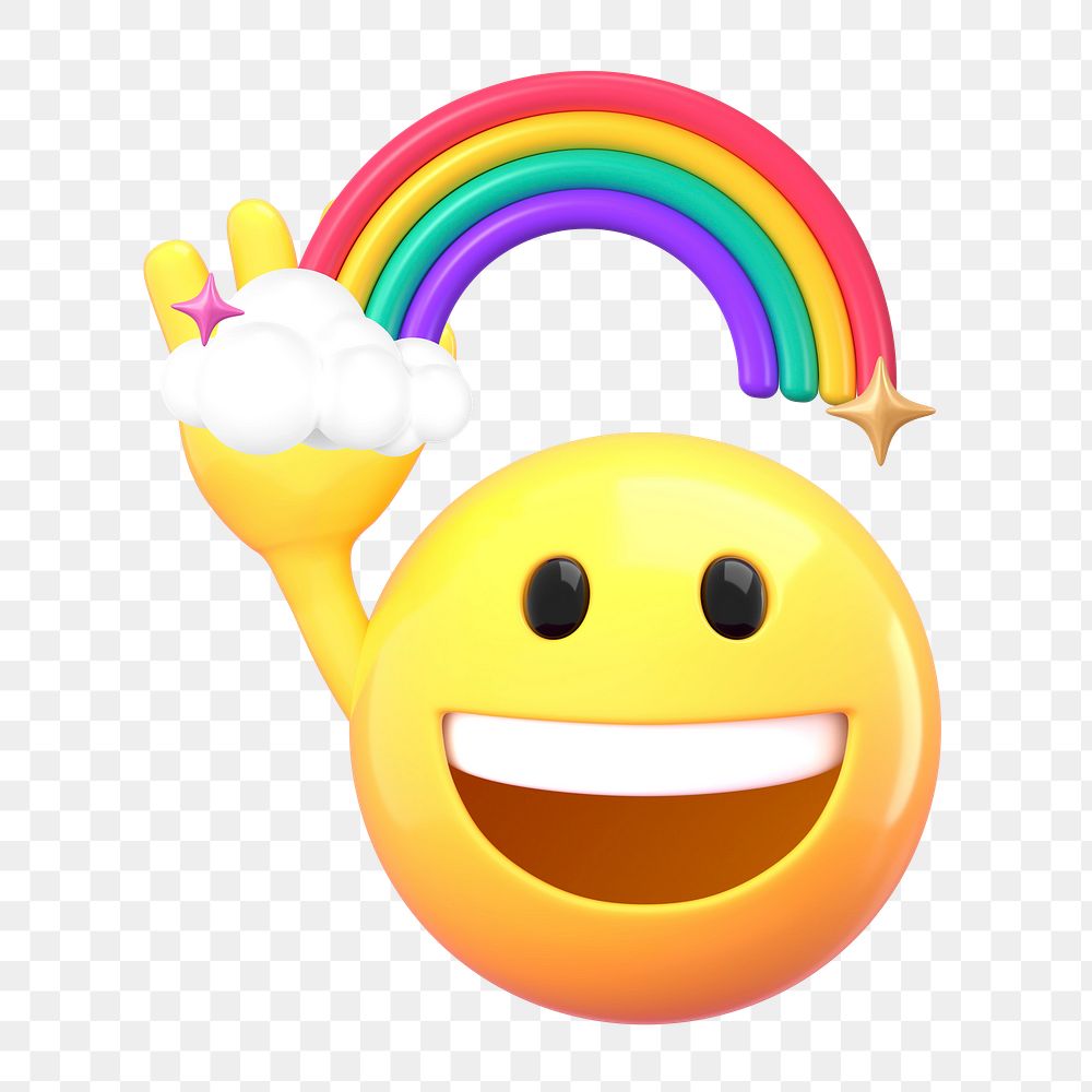 Pride emoji png sticker, 3D illustration transparent background