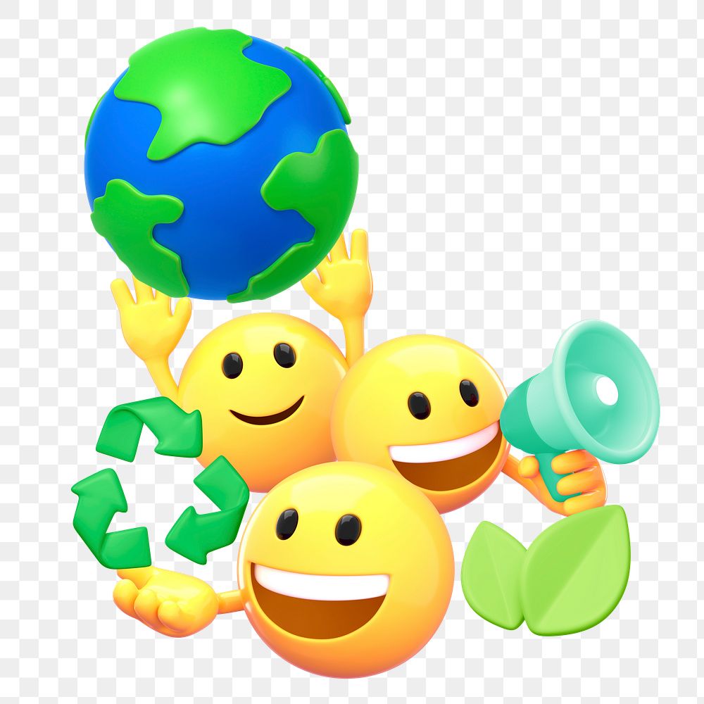 Environmentalists emoji png sticker, 3D illustration transparent background