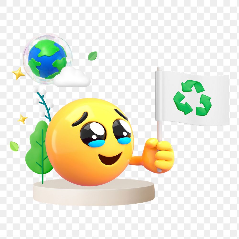 Environmentalist emoji png sticker, 3D illustration transparent background
