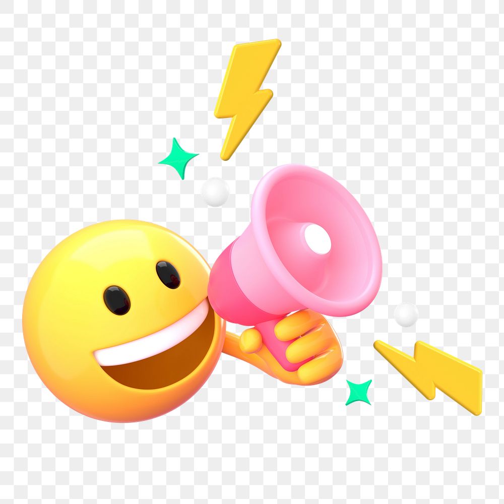 Announcement emoji png sticker, 3D illustration transparent background