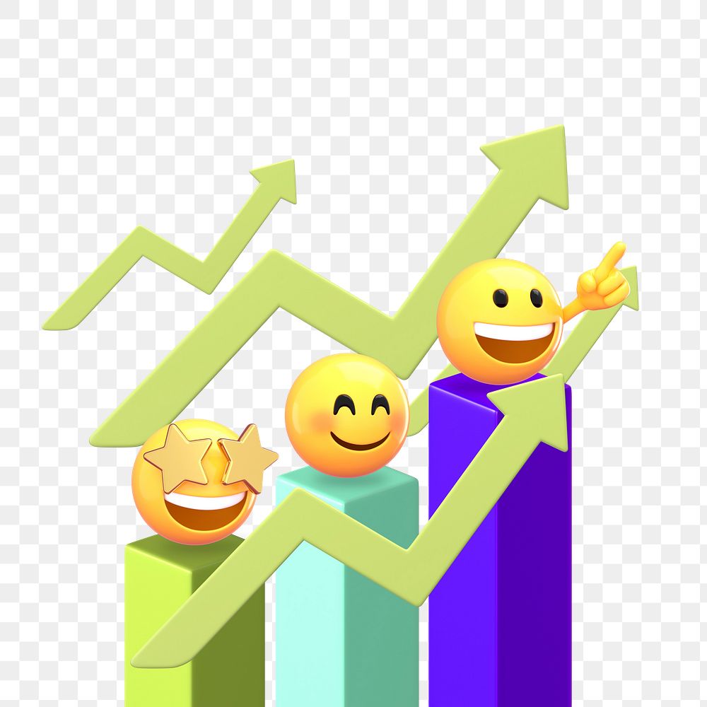 Business success png emoji sticker, 3D illustration transparent background