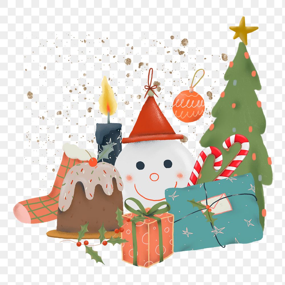 Christmas baubles png sticker, transparent background