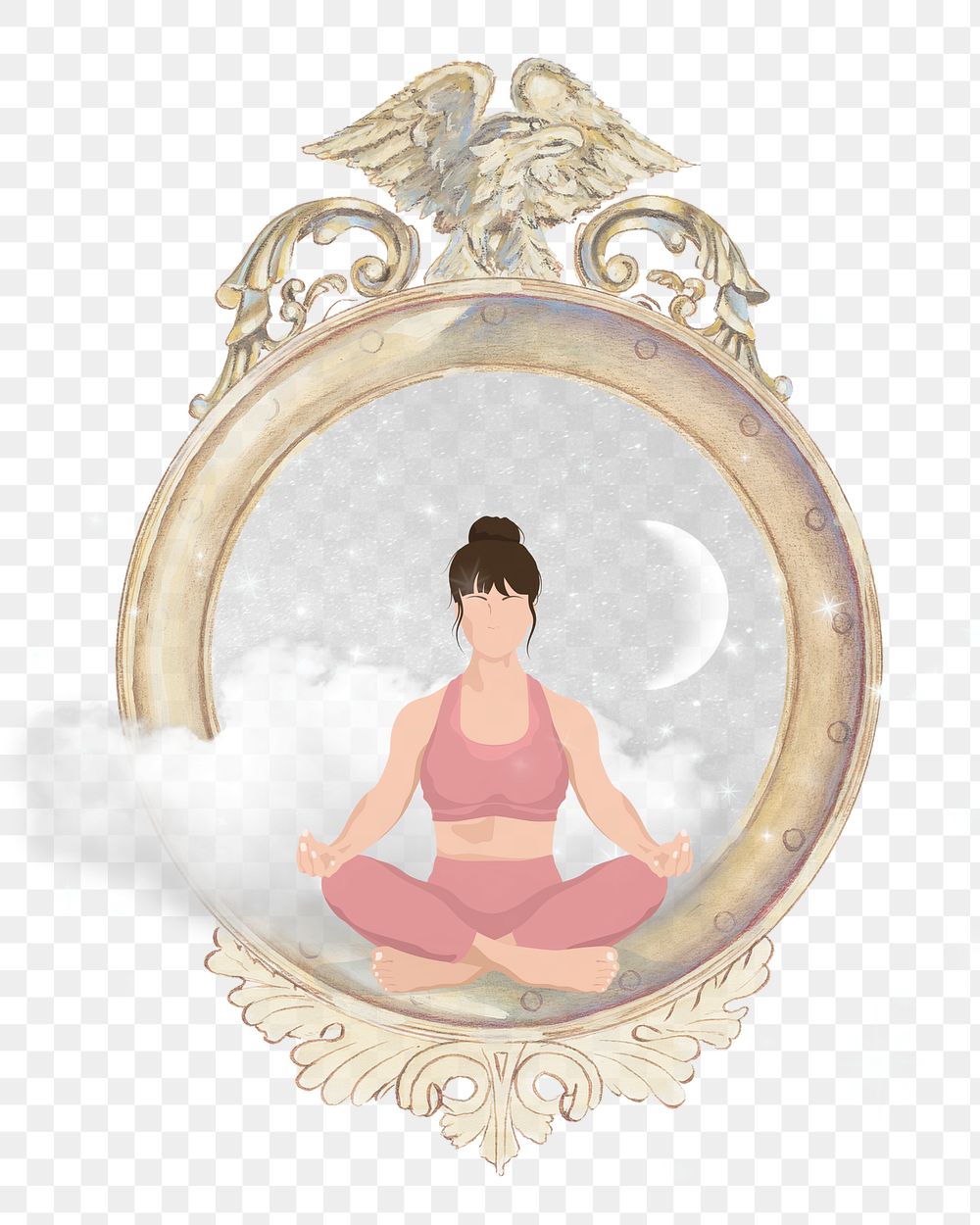 Aesthetic yoga png sticker, transparent background