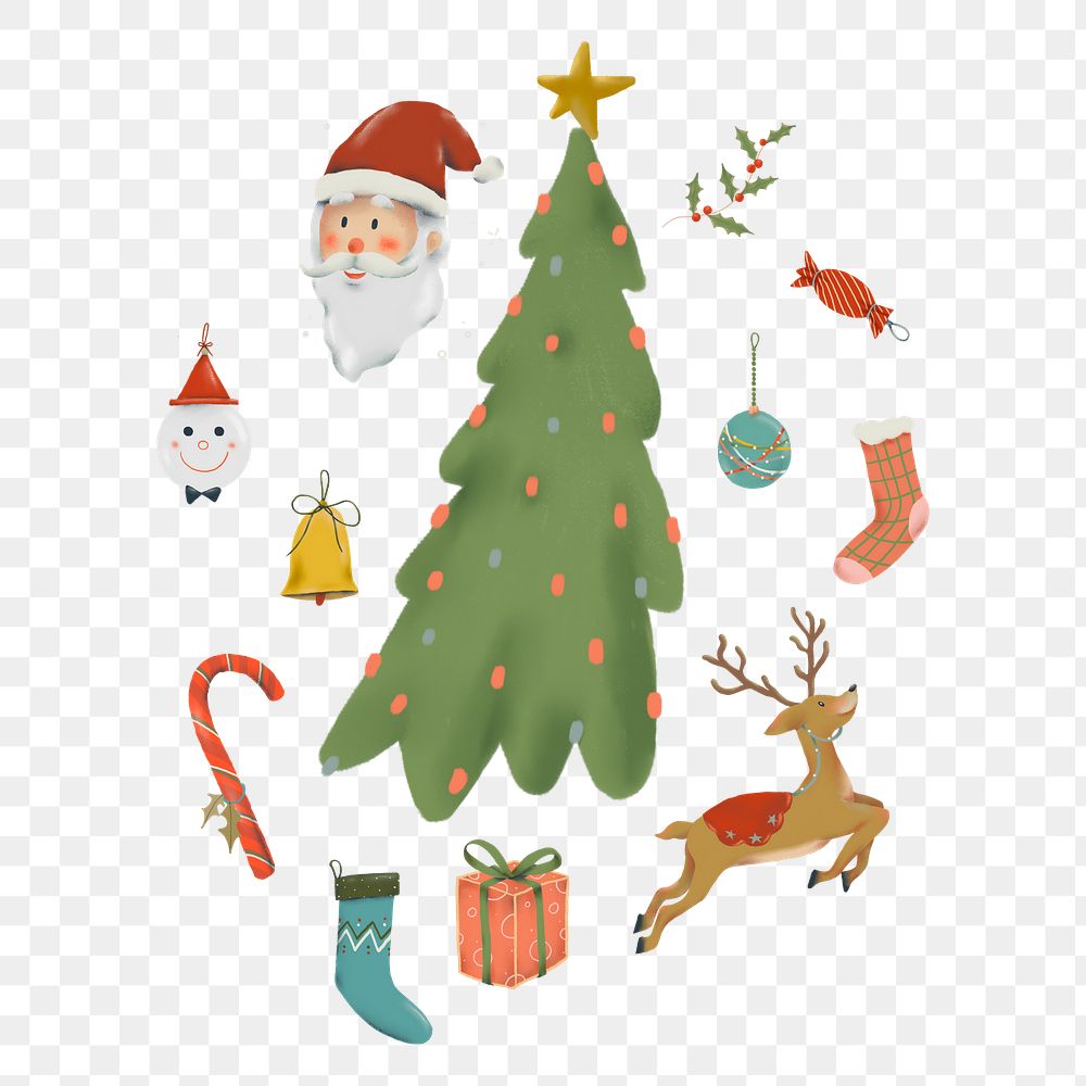 Christmas ornaments png sticker, transparent background