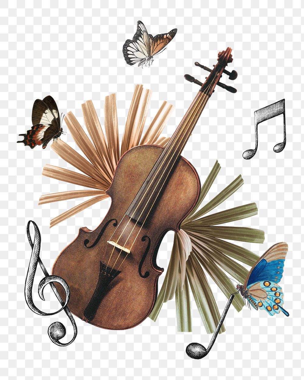 Violin music png sticker, transparent background