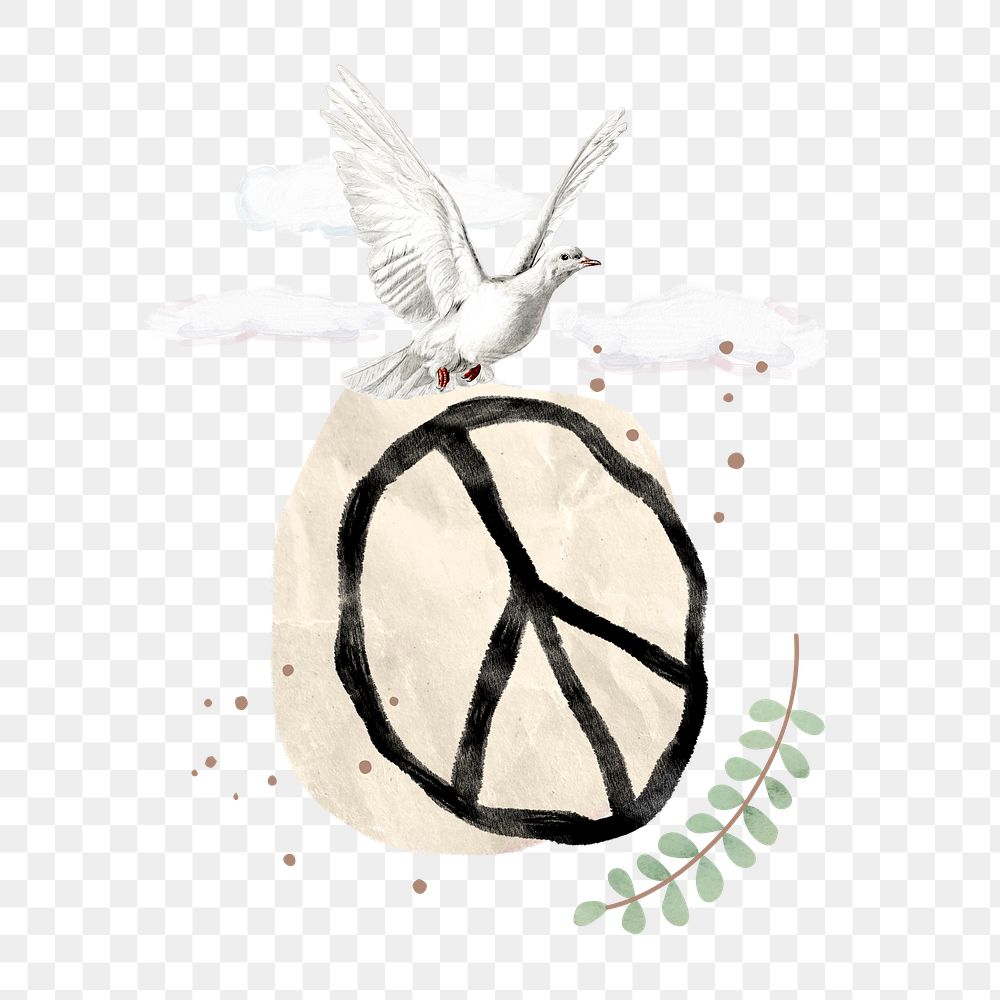 Dove peace png sticker, transparent background