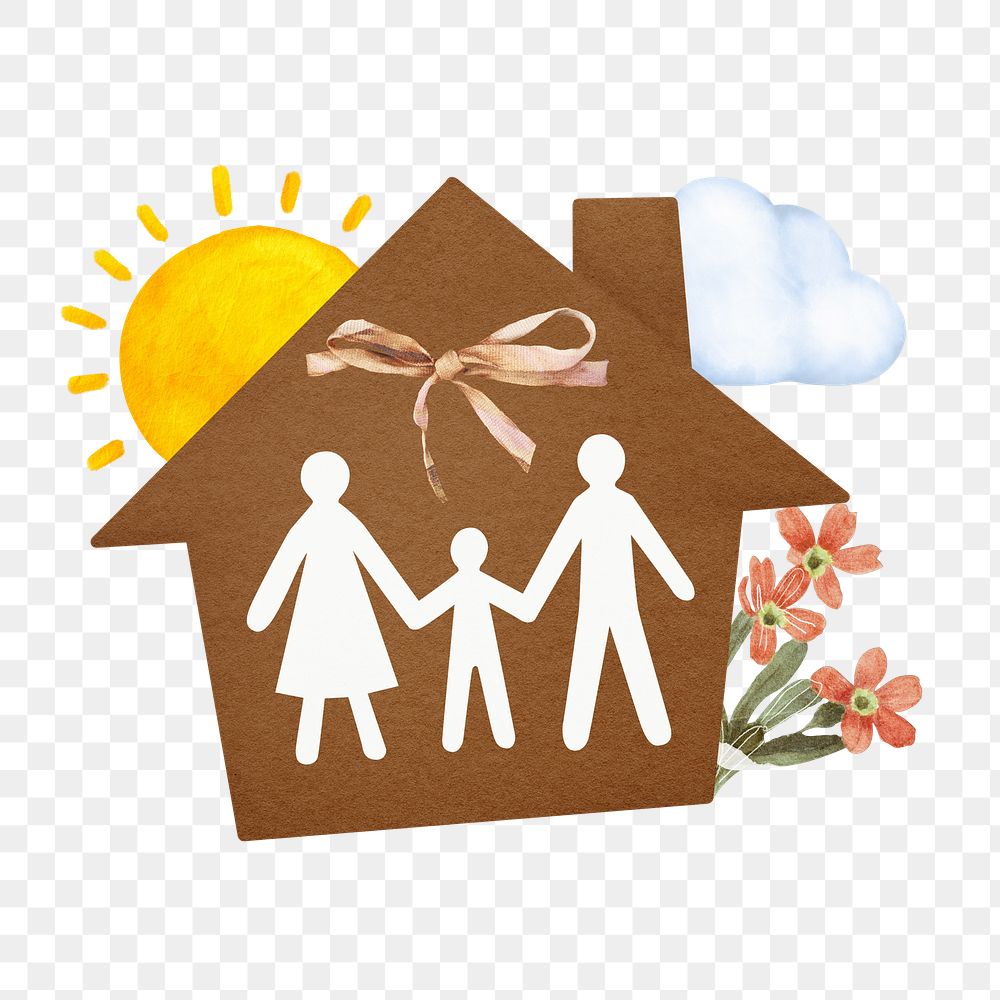 Family home png illustration  sticker, transparent background