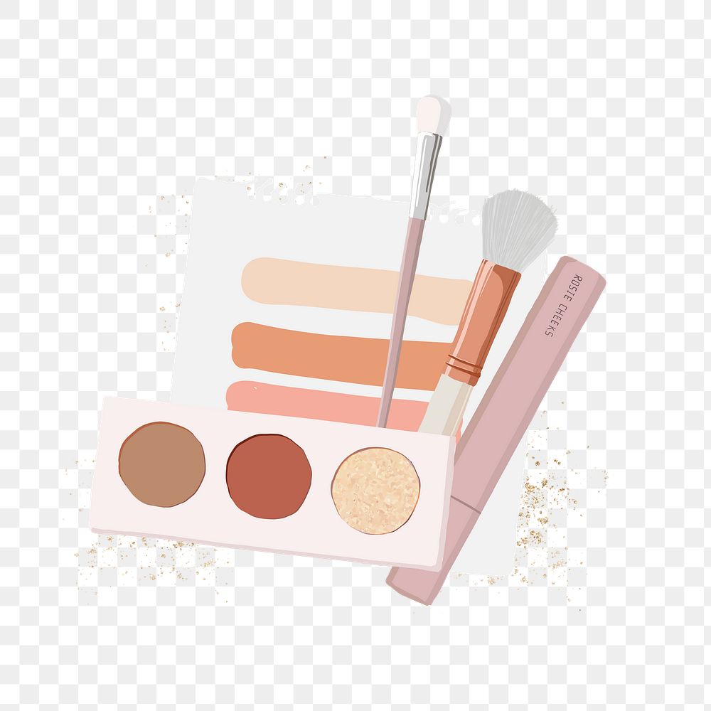 Makeup aesthetic png sticker, beauty collage, transparent background