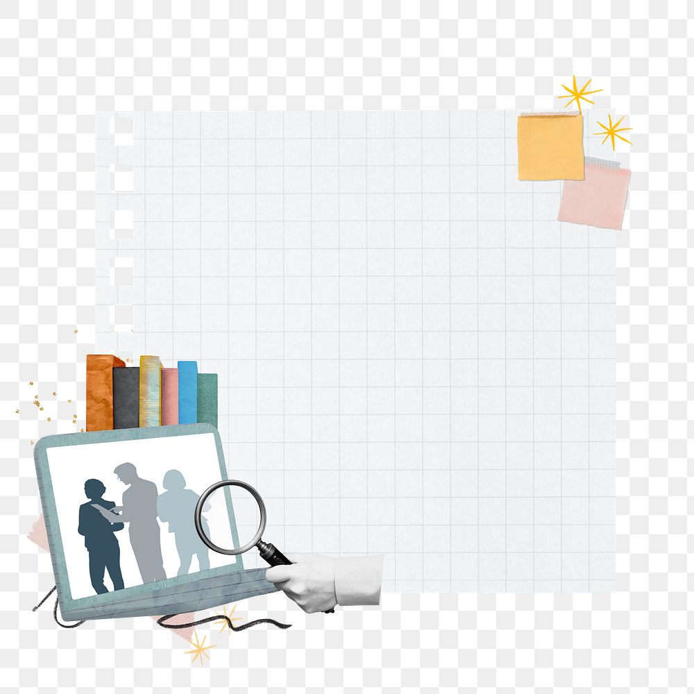 Job seek png note paper sticker, business collage, transparent background