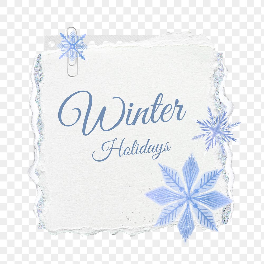 Winter Holiday  words, aesthetic snowflakes collage