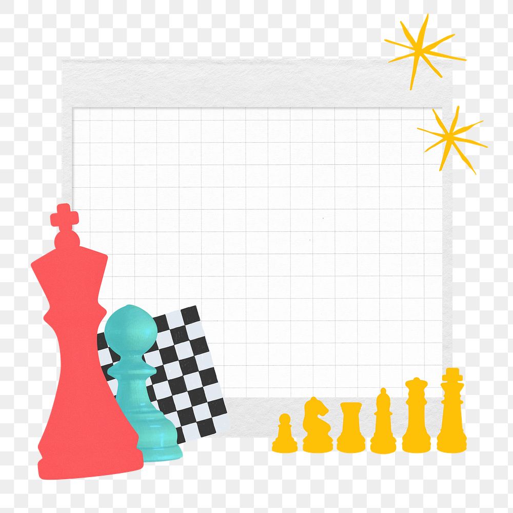 Business strategy chess png sticker, cute collage, transparent background