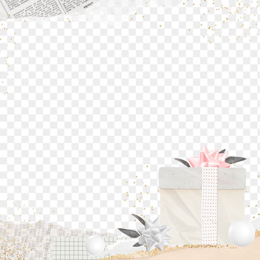 Birthday celebration png border, transparent background