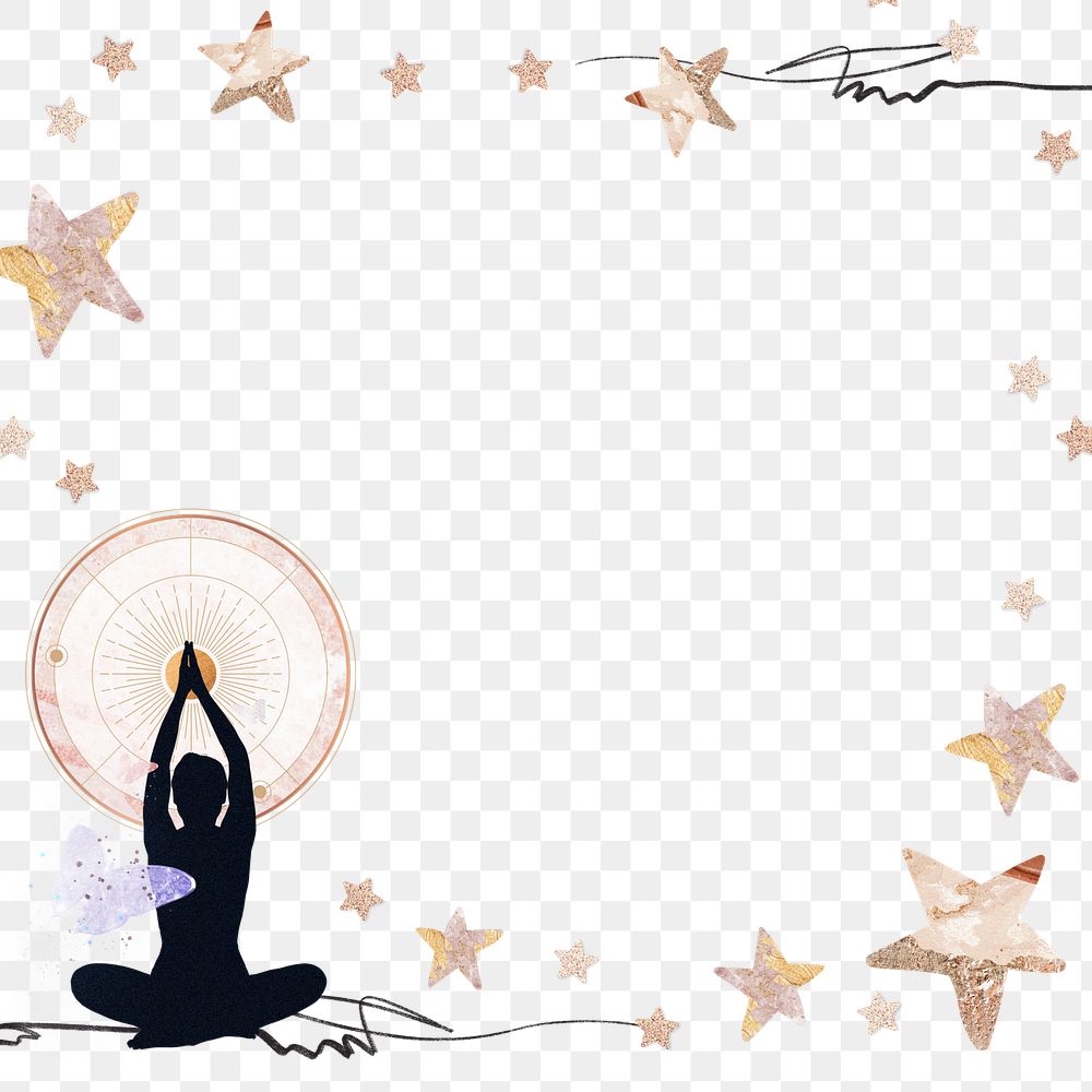 Yoga woman png frame, transparent background