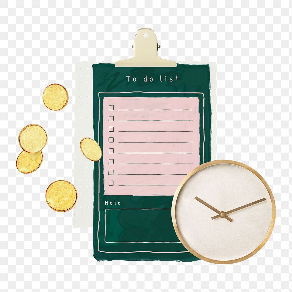 Time is money png sticker, transparent background